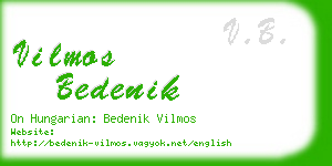 vilmos bedenik business card